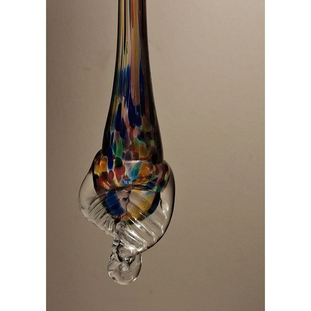 Hand Blown Art Glass Icicle Christmas Ornament 7
